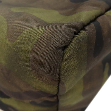 プラダ PRADA 迷彩柄 リバーシブル 三角ロゴ BR4521 カーキ×ブラック ナイロン 2WAYバッグ シルバー金具 黒 緑 カモフラ柄 トート