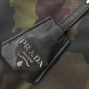 プラダ PRADA 迷彩柄 リバーシブル 三角ロゴ BR4521 カーキ×ブラック ナイロン 2WAYバッグ シルバー金具 黒 緑 カモフラ柄 トート