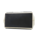 バレンシアガ BALENCIAGA ネイビー カバ スモール 339933 アイボリーXブラック キャンバス レザー トートバッグ シルバー金具 白 黒