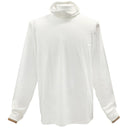 エルメス HERMES タートルネック カットソー ホワイト×ブラウン コットン 14038 トップス 白 茶 長袖 ハイネック