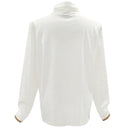 エルメス HERMES タートルネック カットソー ホワイト×ブラウン コットン 14038 トップス 白 茶 長袖 ハイネック