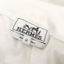 エルメス HERMES タートルネック カットソー ホワイト×ブラウン コットン 14038 トップス 白 茶 長袖 ハイネック