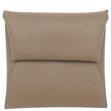 エルメス HERMES バスティア エトゥープ ヴォーエプソン コインケース シルバー金具 新品 未使用 グレージュ