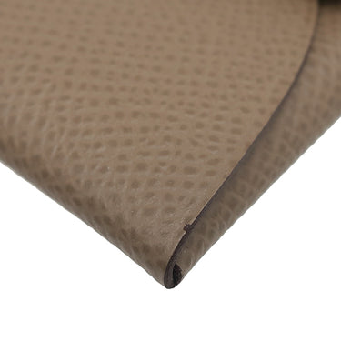 エルメス HERMES バスティア エトゥープ ヴォーエプソン コインケース シルバー金具 新品 未使用 グレージュ