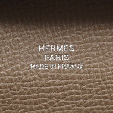 エルメス HERMES バスティア エトゥープ ヴォーエプソン コインケース シルバー金具 新品 未使用 グレージュ