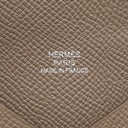 エルメス HERMES カルヴィ エトゥープ ヴォーエプソン カードケース シルバー金具 新品 未使用 グレージュ