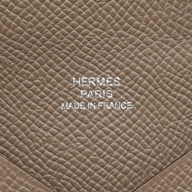 エルメス HERMES カルヴィ エトゥープ ヴォーエプソン カードケース シルバー金具 新品 未使用 グレージュ