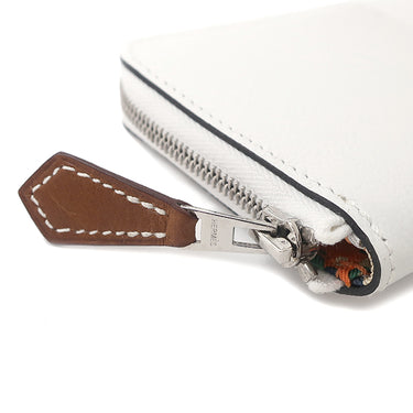 エルメス HERMES アザップ シルクイン ミニ コンパクト ニューホワイト ヴォーエプソン コインケース シルバー金具 オフホワイト ラウンドファスナー