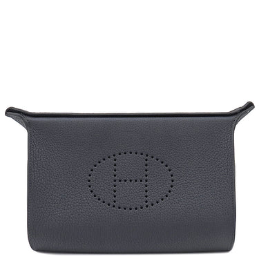 エルメス HERMES ヴィドポッシュ キャバン トゴ ショルダーバッグ シルバー金具 濃紺 クロスボディ