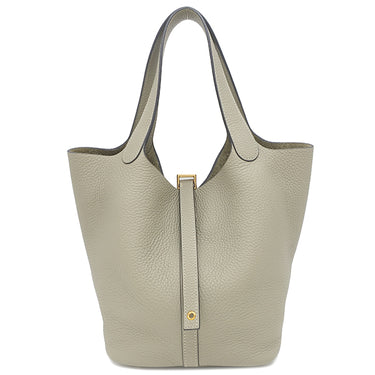 エルメス HERMES ピコタンロック MM セージ トリヨンクレマンス ハンドバッグ ゴールド金具 カーキグリーン