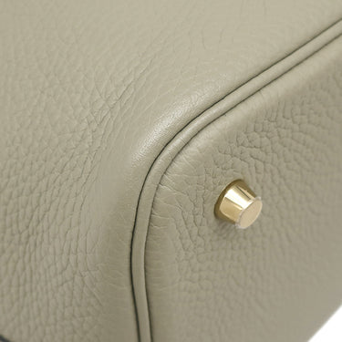エルメス HERMES ピコタンロック MM セージ トリヨンクレマンス ハンドバッグ ゴールド金具 カーキグリーン