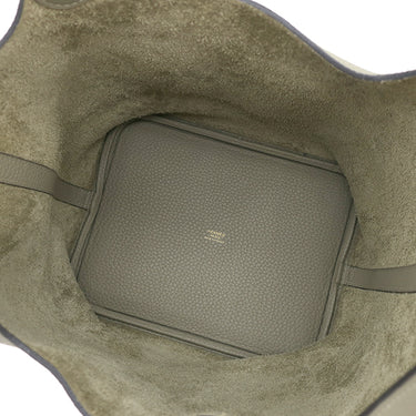 エルメス HERMES ピコタンロック MM セージ トリヨンクレマンス ハンドバッグ ゴールド金具 カーキグリーン