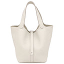 エルメス HERMES ピコタンロック MM クレ トリヨンクレマンス ハンドバッグ シルバー金具 オフホワイト