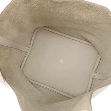 エルメス HERMES ピコタンロック MM クレ トリヨンクレマンス ハンドバッグ シルバー金具 オフホワイト