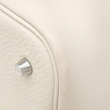 エルメス HERMES ピコタンロック MM クレ トリヨンクレマンス ハンドバッグ シルバー金具 オフホワイト