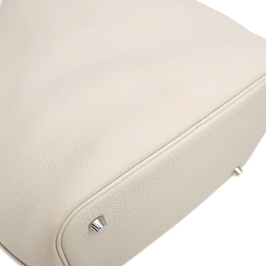 エルメス HERMES ピコタンロック MM クレ トリヨンクレマンス ハンドバッグ シルバー金具 オフホワイト