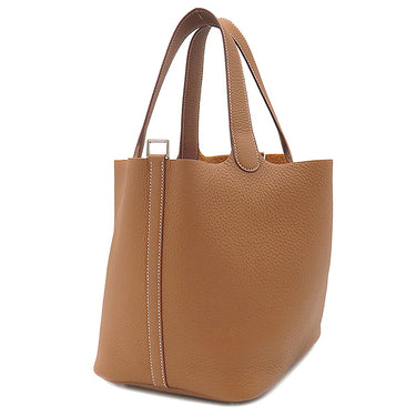 エルメス HERMES ピコタンロックMM ゴールド トリヨンクレマンス ハンドバッグ シルバー金具 新品 未使用 茶
