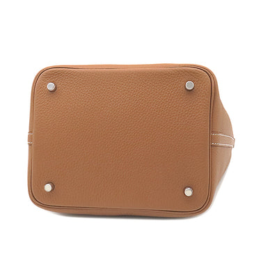 エルメス HERMES ピコタンロックMM ゴールド トリヨンクレマンス ハンドバッグ シルバー金具 新品 未使用 茶