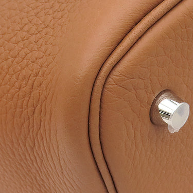 エルメス HERMES ピコタンロックMM ゴールド トリヨンクレマンス ハンドバッグ シルバー金具 新品 未使用 茶