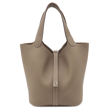 エルメス HERMES ピコタンロック MM エトゥープ トリヨンクレマンス ハンドバッグ シルバー金具 新品 未使用 グレージュ