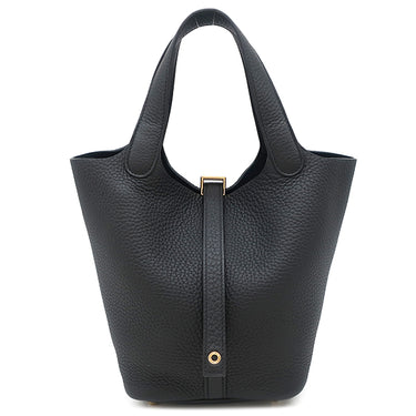 エルメス HERMES ピコタンロック PM ブラック トリヨンクレマンス ハンドバッグ ゴールド金具 黒