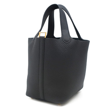 エルメス HERMES ピコタンロック PM ブラック トリヨンクレマンス ハンドバッグ ゴールド金具 黒