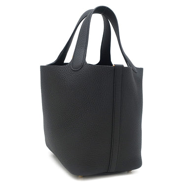 エルメス HERMES ピコタンロック PM ブラック トリヨンクレマンス ハンドバッグ ゴールド金具 黒