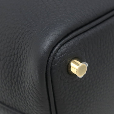 エルメス HERMES ピコタンロック PM ブラック トリヨンクレマンス ハンドバッグ ゴールド金具 黒