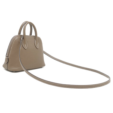 エルメス HERMES ボリード1923 ミニ エトゥープ シェーブル 2WAYバッグ シルバー金具 グレージュ ハンドバッグ ショルダー