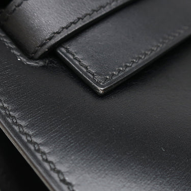 エルメス HERMES ケリー 32 外縫い ブラック ボックスカーフ 2WAYバッグ シルバー金具 黒 ハンドバッグ ショルダー