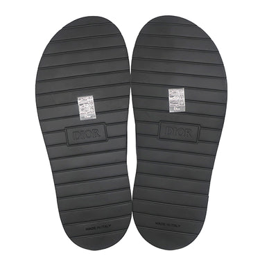 クリスチャン・ディオール Christian Dior アクア LS0322 グレー レザー ラバー #42 サンダル CD ダイヤモンド スリッパ 靴