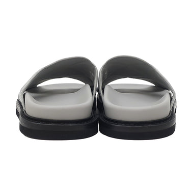 クリスチャン・ディオール Christian Dior アクア LS0322 グレー レザー ラバー #42 サンダル CD ダイヤモンド スリッパ 靴