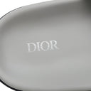 クリスチャン・ディオール Christian Dior アクア LS0322 グレー レザー ラバー #42 サンダル CD ダイヤモンド スリッパ 靴