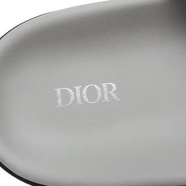 クリスチャン・ディオール Christian Dior アクア LS0322 グレー レザー ラバー #42 サンダル CD ダイヤモンド スリッパ 靴