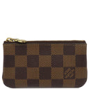 ルイヴィトン LOUIS VUITTON カードキーケース ポシェット クレ N62658 ダミエエベヌ ダミエキャンバス コインケース ゴールド金具 小銭入れ 茶 キーチェーン付き