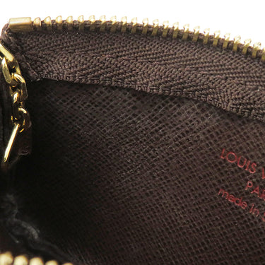 ルイヴィトン LOUIS VUITTON カードキーケース ポシェット クレ N62658 ダミエエベヌ ダミエキャンバス コインケース ゴールド金具 小銭入れ 茶 キーチェーン付き
