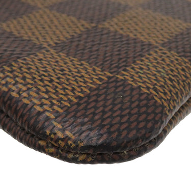 ルイヴィトン LOUIS VUITTON カードキーケース ポシェット クレ N62658 ダミエエベヌ ダミエキャンバス コインケース ゴールド金具 小銭入れ 茶 キーチェーン付き