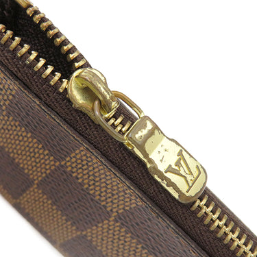 ルイヴィトン LOUIS VUITTON カードキーケース ポシェット クレ N62658 ダミエエベヌ ダミエキャンバス コインケース ゴールド金具 小銭入れ 茶 キーチェーン付き