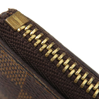 ルイヴィトン LOUIS VUITTON カードキーケース ポシェット クレ N62658 ダミエエベヌ ダミエキャンバス コインケース ゴールド金具 小銭入れ 茶 キーチェーン付き