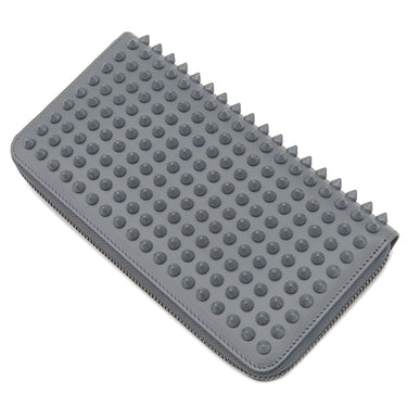 クリスチャンルブタン Christian Louboutin パネトーネ グレー レザー 長財布 ガンメタル金具 灰色 ラウンドファスナー