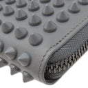 クリスチャンルブタン Christian Louboutin パネトーネ グレー レザー 長財布 ガンメタル金具 灰色 ラウンドファスナー