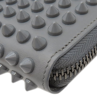 クリスチャンルブタン Christian Louboutin パネトーネ グレー レザー 長財布 ガンメタル金具 灰色 ラウンドファスナー