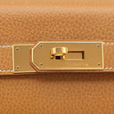 エルメス HERMES ケリー40 内縫い ナチュラル アルデンヌ ハンドバッグ ゴールド金具 茶