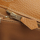 エルメス HERMES ケリー40 内縫い ナチュラル アルデンヌ ハンドバッグ ゴールド金具 茶