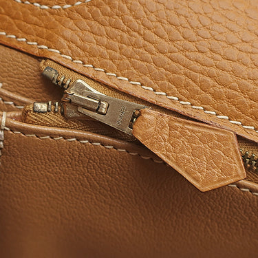 エルメス HERMES ケリー40 内縫い ナチュラル アルデンヌ ハンドバッグ ゴールド金具 茶