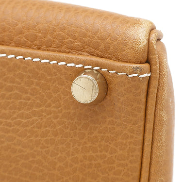 エルメス HERMES ケリー40 内縫い ナチュラル アルデンヌ ハンドバッグ ゴールド金具 茶