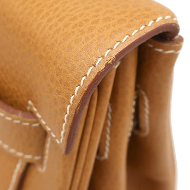 エルメス HERMES ケリー40 内縫い ナチュラル アルデンヌ ハンドバッグ ゴールド金具 茶