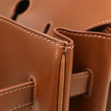 エルメス HERMES バーキン35 ノアゼット ボックスカーフ ハンドバッグ ゴールド金具 茶