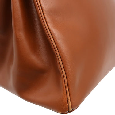 エルメス HERMES バーキン35 ノアゼット ボックスカーフ ハンドバッグ ゴールド金具 茶