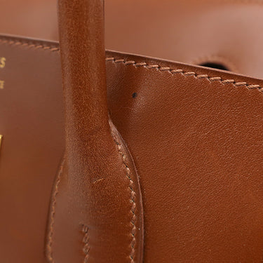 エルメス HERMES バーキン35 ノアゼット ボックスカーフ ハンドバッグ ゴールド金具 茶